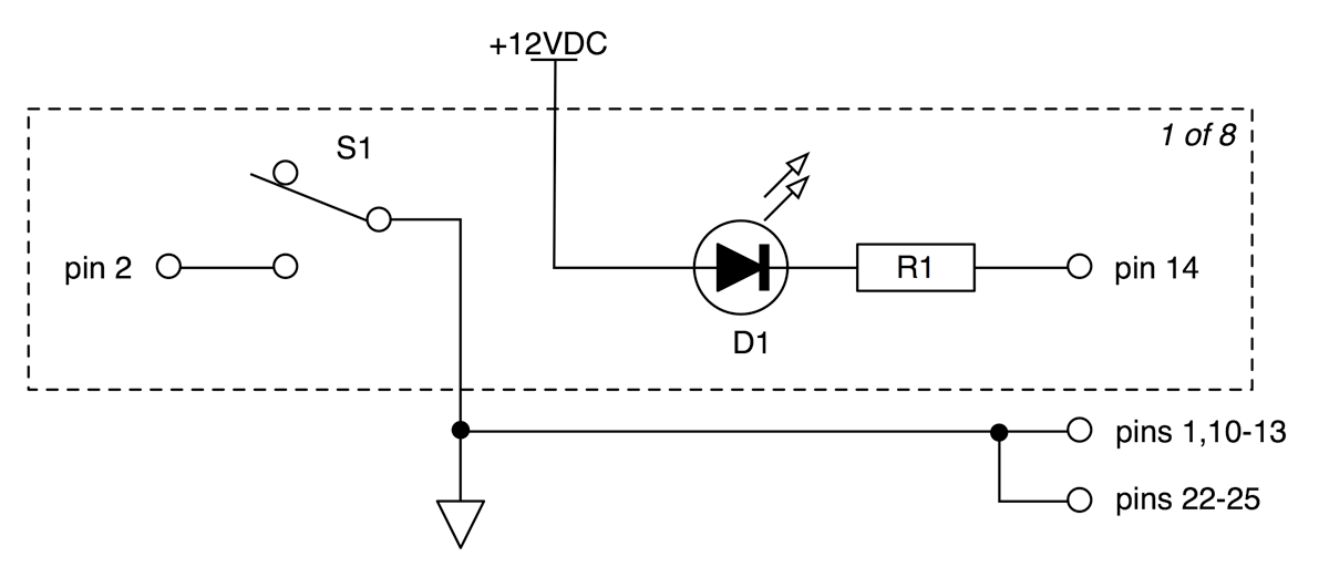 Schematic of an electrical circuit