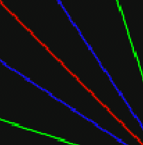 Thin colorful lines exhibiting discontinuity artifacts
              (jaggies).